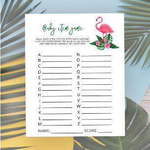 Flamingo - Babyföremålsspel. Baby Shower-spel