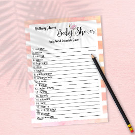 Flamingo Babykalas Baby Ord Sökande Spel Inbjudningar