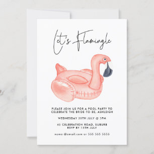 Flamingo Bachelorette Bassäng Party Inbjudningar