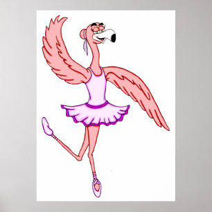 Flamingo Ballerina Poster