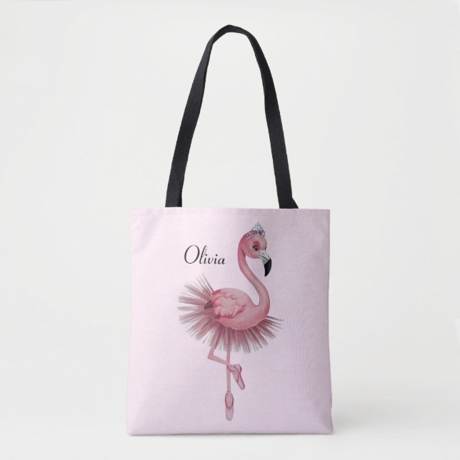 Flamingo Ballet Dancer Personlig Tygkasse (Framsida)