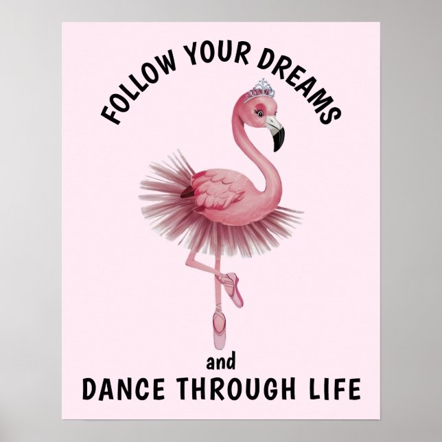 Flamingo Ballet Dancer Poster (Framsidan)