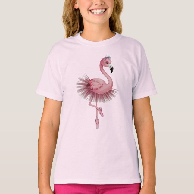 Flamingo Ballet Dancer T Shirt (Framsida)