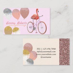 Flamingo Balloons Modern Event Planing Business C Visitkort