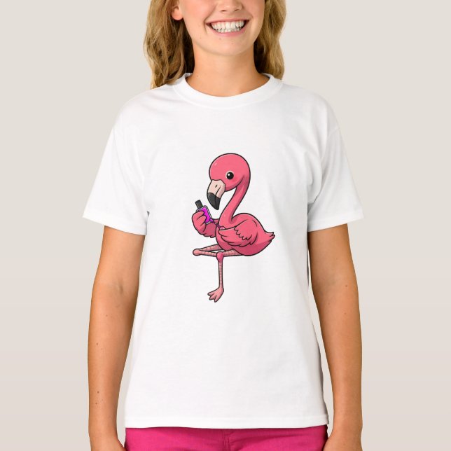 Flamingo Barn För Barn T Shirt (Framsida)