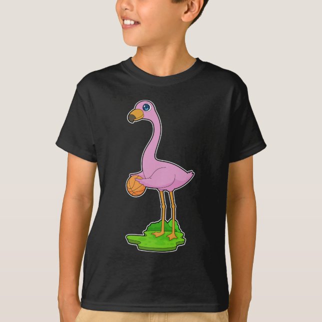 Flamingo Basketball-spelare Basketball T Shirt (Framsida)