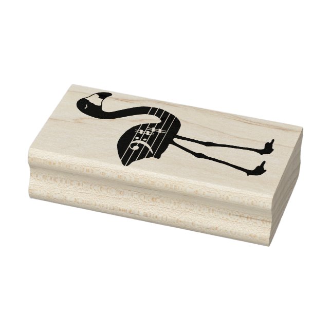 Flamingo Bass Clef Rubber Frimärke (Facing Höger) Stämpel (Stämpel)