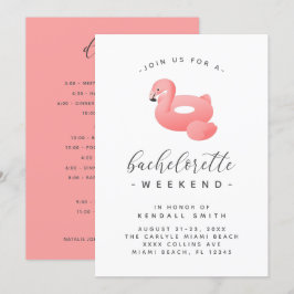 Flamingo Bassäng Flyter minimal Bachelorette Helg Inbjudningar