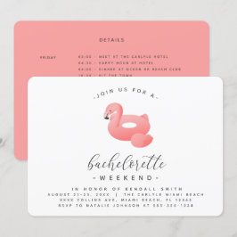 Flamingo Bassäng Flyter minimal Bachelorette Helg Inbjudningar