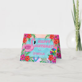 Flamingo Bassäng Party Rosa Grattis på födelsedage Kort