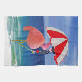 Flamingo Beach Cocktail towel Kökshandduk