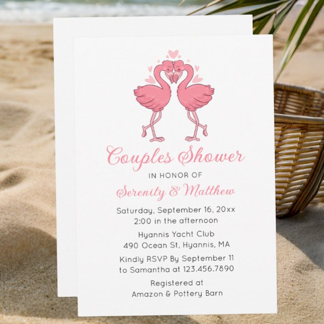 Flamingo Beach Invite for Couples Bridal Shower Inbjudningar (Skapare uppladdad)