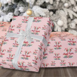 Flamingo Beach-jul Presentpapper<br><div class="desc">Fira helgdagarna med lite surfa och sand med denna papper som innehåller två rosa flingor med presenter vid fötterna och som bär julhattar. Önska dina kära en lycklig julhelg i Bachy stil. Vare sig du bor på en strand eller tropisk plats som Florida, Hawaii, Bahamas, eller bara kärlek vid stranden,...</div>