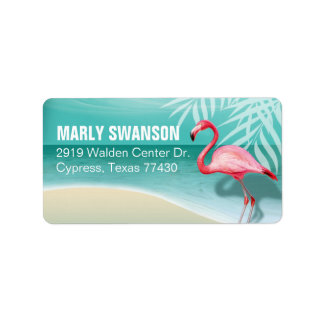 Flamingo Beach Mailing | Vattenbruk Adressetikett