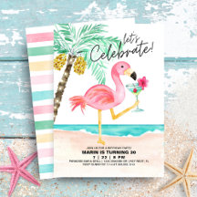 Flamingo Beach Party | Tropiskt födelsedag