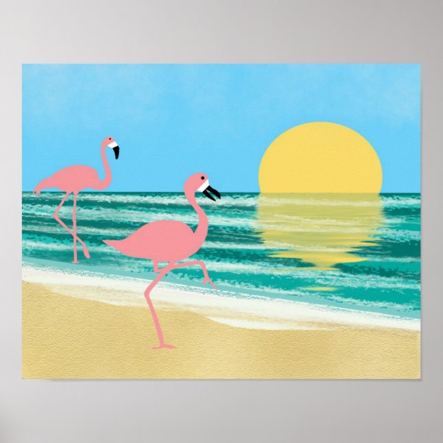 Flamingo Beach Poster (Framsidan)