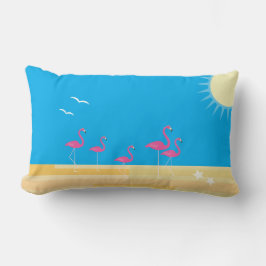 Flamingo Beach Scene Lumbarkudde