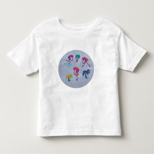 Flamingo Beach Toddler T Shirt (Framsida)