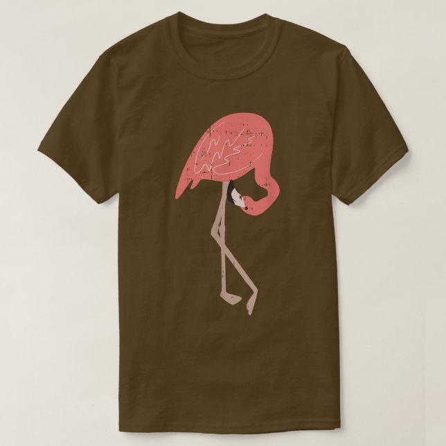 Flamingo Beach Tropical Night Himlar Coola Animal  T Shirt (Design framsida)