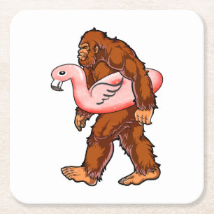 Flamingo Bigfoot Underlägg Papper Kvadrat