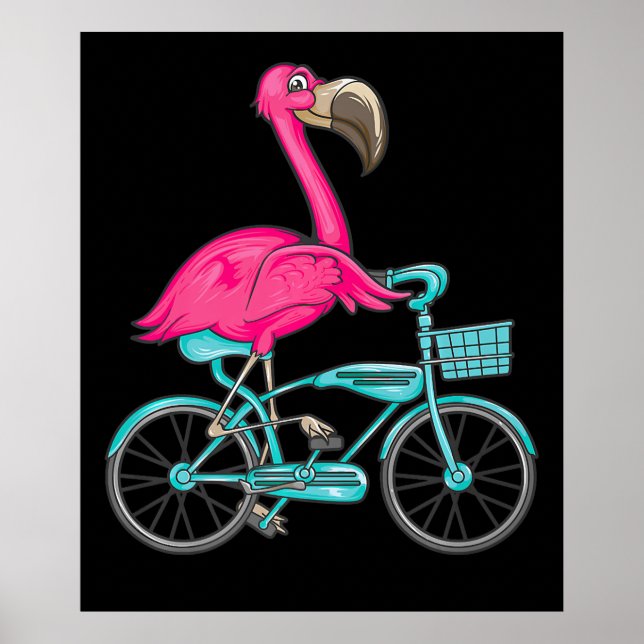 Flamingo | Biker för Flamingo Riding A Bicycle Coo Poster (Framsidan)