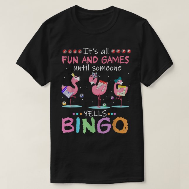 Flamingo Bingo Funny T Shirt (Design framsida)