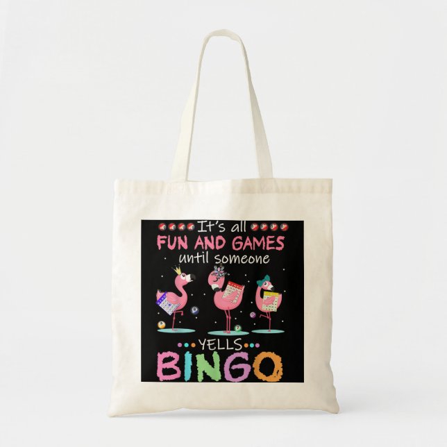 Flamingo Bingo Funny Tygkasse (Framsidan)