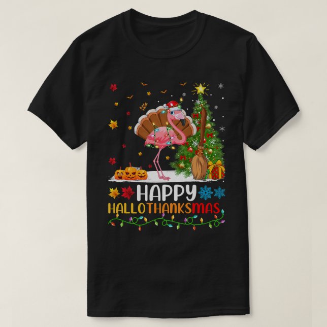 Flamingo Bird Älskare Funny Lycklig Flamingo Hello T Shirt (Design framsida)