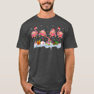 Flamingo Bird Älskare Julafton Ljus Rosa Flamingo  T Shirt