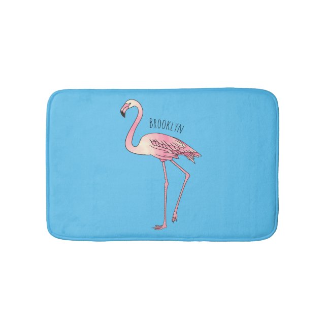 Flamingo bird cartoon illustration badrumsmatta (Framsidan)