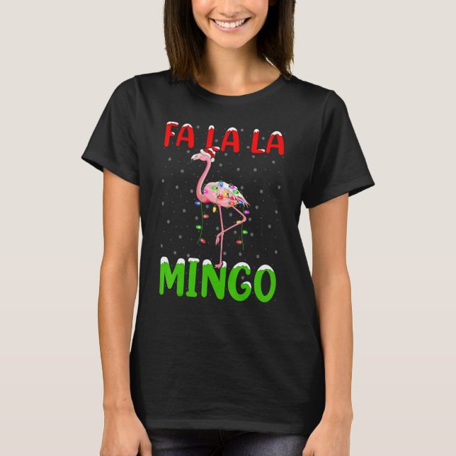Flamingo Bird Fa La Mingo Flamingo Jul T Shirt (Framsida)