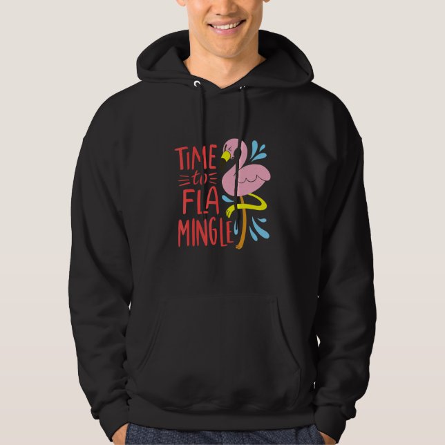Flamingo Bird Flamingos Hoodie (Framsida)