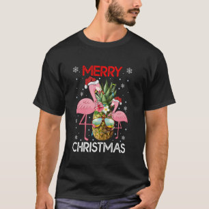 Flamingo Bird jul Pineapple Ljus Merry Chr T Shirt