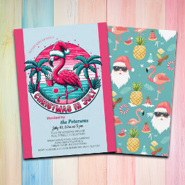 Flamingo Bird med Hat-jul i juli Party Inbjudningar