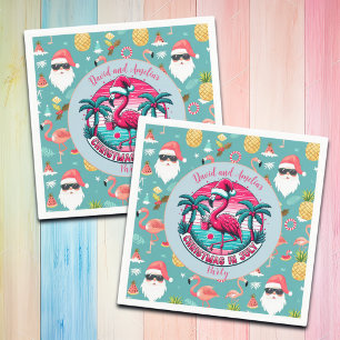 Flamingo Bird med Hat-jul i juli Party Pappersservett
