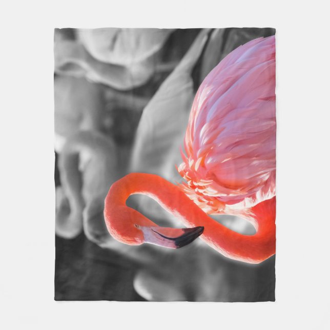 Flamingo Bird Photography Fleecefilt (Framsidan)