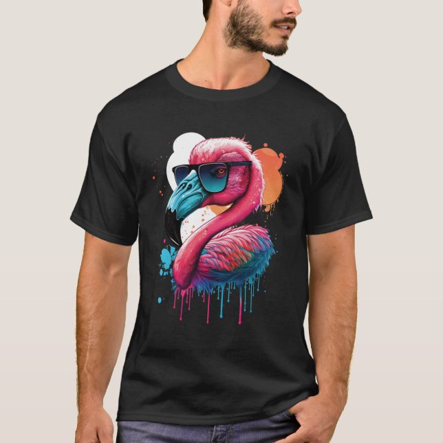 Flamingo Bird Realistic Flamingo T Shirt (Framsida)