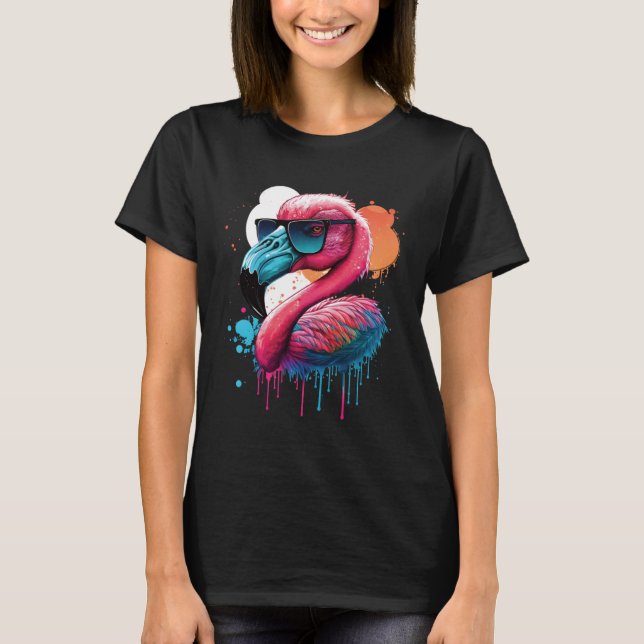 Flamingo Bird Realistic Flamingo T Shirt (Framsida)