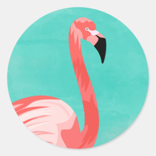 Flamingo Bird Runt Klistermärke