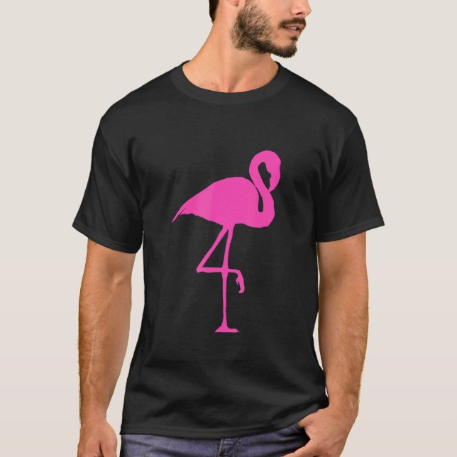 Flamingo Bird Silhouette T Shirt (Framsida)