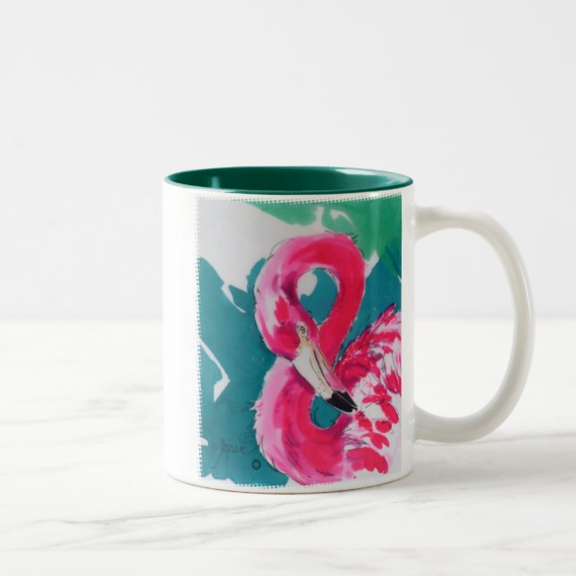 Flamingo Bird Tropical Art Mugg (Höger)