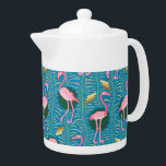 Flamingo Birds 20:e Deco Ferns Mönster Blue Guld<br><div class="desc">Den här dekorativa eleganten flamingo bird mönster är gjord i retro 20:s Art Deco stil. Den ljusa flamingon i rosa vilar mot en bakgrund som omfattar fernfronder i fet färg och geometriska rektangulära former i skuggor av guld, allt på en vintage blå bakgrund. Denna ursprungliga, stiliserade utformning är perfekt för...</div>