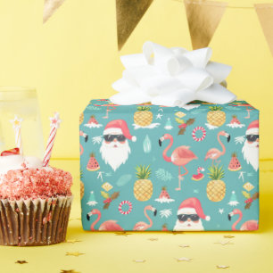 Flamingo Birds Jultomten jul i juli i Party Presentpapper