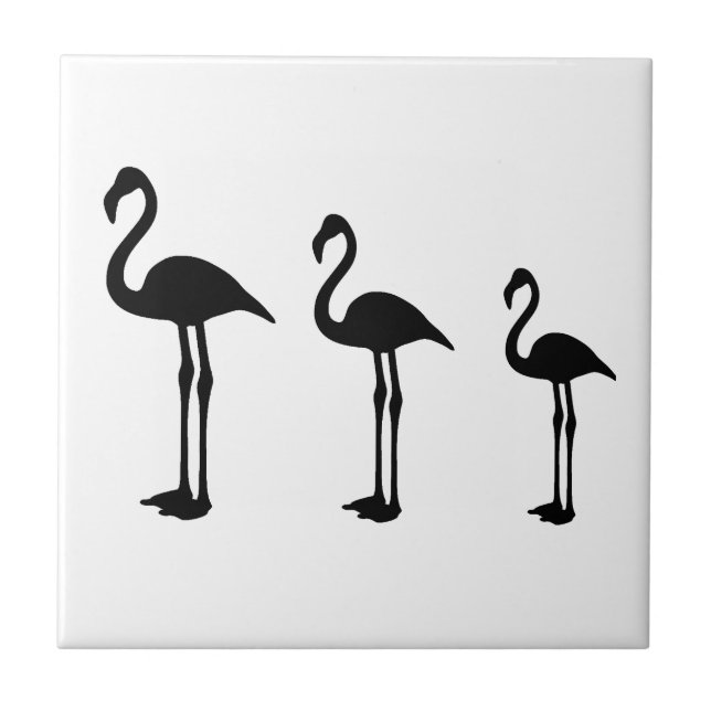 Flamingo Birds stående minimalistic Kakelplatta (Framsidan)