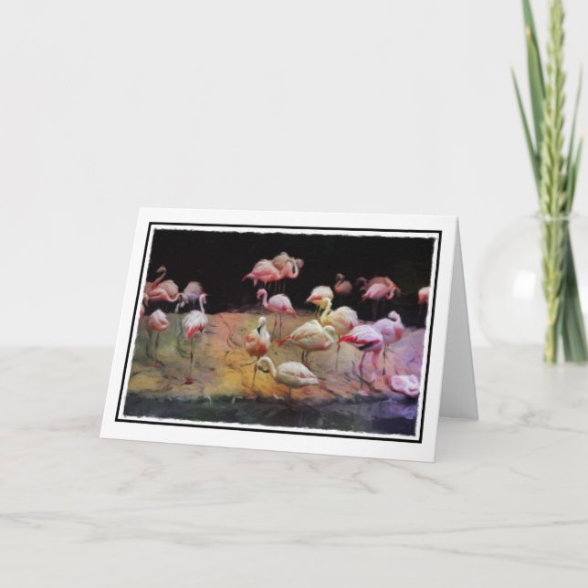 Flamingo Birthday Card Kort (Framsida)