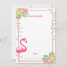 Flamingo Birthday Gestbook card Time Capsule Anteckningskort