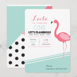 Flamingo Birthday Inbjudan