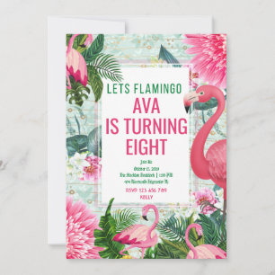 Flamingo Birthday-inbjudan