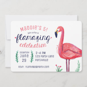 Flamingo Birthday-inbjudningar Inbjudningar