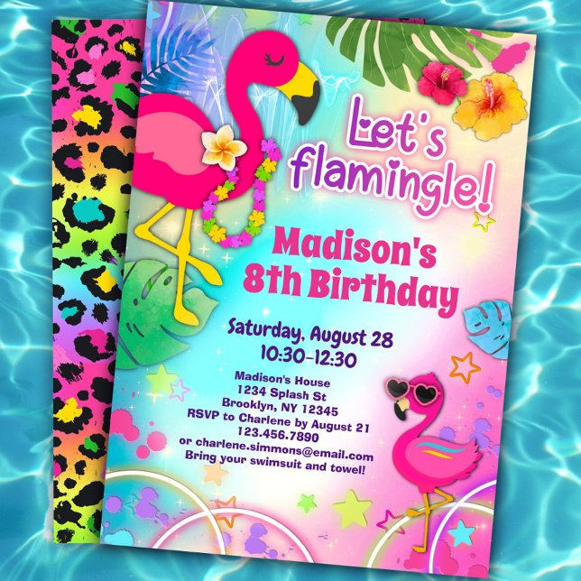 Flamingo Birthday-inbjudningar - Låt oss Flamingle Inbjudningar (Skapare uppladdad)
